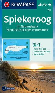 KOMPASS Wanderkarte 732 Spiekeroog im Nationalpark NIedersächsisches Wattenmeer 1:15.000 - Cover