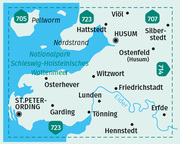 KOMPASS Wanderkarte 712 Husum, St. Peter-Ording, Südliches Nordfriesland 1:50.000 - Abbildung 1