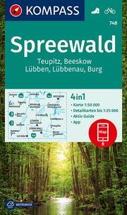 Wanderkarte 748 Spreewald, Teupitz, Beeskow, Lübben, Lübbenau, Burg