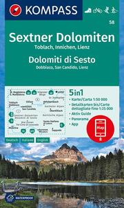 KOMPASS Wanderkarte 58 Sextner Dolomiten, Dolomit di Sesto, Toblach, Dobbiaco, Innichen, San Candido, Lienz 1:50.000