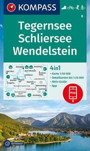 KOMPASS Wanderkarte 8 Tegernsee, Schliersee, Wendelstein 1:50.000 - Cover