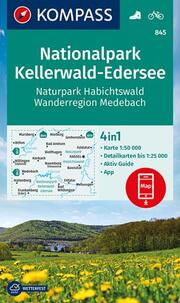 Wanderkarte 845 Nationalpark Kellerwald-Edersee, Naturpark Habichtswald, Wanderregion Medebach