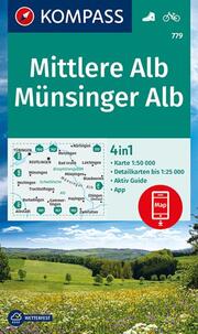 KOMPASS Wanderkarte 779 Mittlere Alb, Münsinger Alb 1:50.000 - Cover