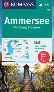 KOMPASS Wanderkarte 791 Ammersee, Wörthsee, Pilsensee 1:25000