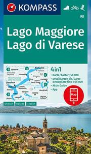 KOMPASS Wanderkarte 90 Lago Maggiore, Lago di Varese 1:50000 - Cover