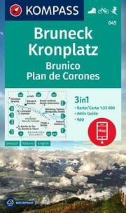 KOMPASS Wanderkarte 045 Bruneck, Kronplatz/Brunico, Plan de Corones 1:25.000