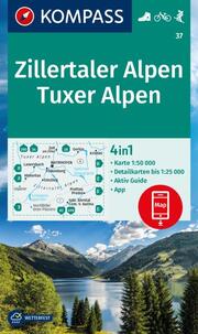 KOMPASS Wanderkarte 37 Zillertaler Alpen, Tuxer Alpen