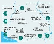 KOMPASS Wanderkarte 187 Oberschwaben, Isny, Wangen, Leutkirch 1:50.000 - Abbildung 1