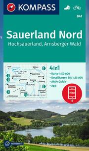 KOMPASS Wanderkarte 841 Sauerland Nord, Hochsauerland, Arnsberger Wald 1:50.000