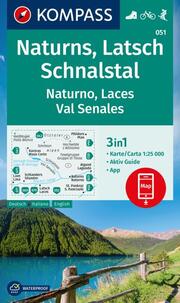 KOMPASS Wanderkarte 051 Naturns, Latsch, Schnalstal/Naturno, Laces, Val Senales 1:25.000