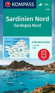 KOMPASS Wanderkarten-Set 2497 Sardinien Nord/Sardegna Nord (4 Karten) 1:50.000