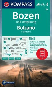 KOMPASS Wanderkarte 54 Bozen und Umgebung/Bolzano e dintorni 1:50.000