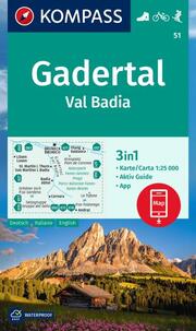 KOMPASS Wanderkarte 51 Gadertal/Val Badia 1:25.000