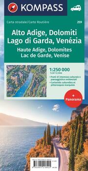 KOMPASS Autokarte Südtirol, Dolomiten, Gardasee, Venedig 1:250.000 - Abbildung 1