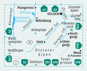 KOMPASS Wanderkarte 042 Inneres Ötztal und Pitztal, Gurgler Tal, Venter Tal 1:25.000 - Abbildung 1