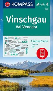 KOMPASS Wanderkarten-Set 670 Vinschgau/Val Venosta (3 Karten) 1:25.000