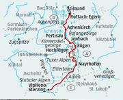 KOMPASS Wanderkarte 289 Die Alpenüberquerung - vom Tegernsee über Achensee und Zillertal nach Sterzing 1:50.000 - Abbildung 1