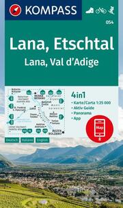 KOMPASS Wanderkarte 054 Lana, Etschtal Lana, Val d'Adige 1:25.000
