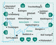KOMPASS Wanderkarte 781 Naturpark Obere Donau - Albstadt - Tuttlingen - Sigmaringen 1:50.000 - Abbildung 1