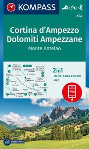 KOMPASS Wanderkarte 654 Cortina d'Ampezzo, Dolomiti Ampezzane, Monte Antelao 1:25.000