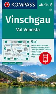 KOMPASS Wanderkarte 52 Vinschgau/Val Venosta 1:50.000