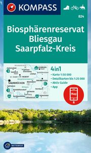 KOMPASS Wanderkarte 824 Biosphärenreservat Bliesgau & Saarpfalz-Kreis 1:25.000