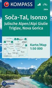 KOMPASS Wanderkarte 2804 Soca-Tal , Isonzo, Alpi Giulie / Julische Alpen, Triglav, Nova Gorica 1:50.000