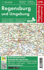 Regensburg und Umgebung, Wanderkarte/Radkarte 1:50 000