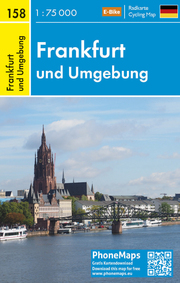 Frankfurt und Umgebung, Radkarte 1:75 000