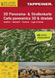 3D Panorama- & Straßenkarte Südtirol/Dolomiten/Gardasee