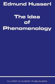 The Idea of Phenomenology