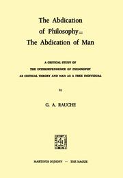 The Abdication of Philosophy The Abdication of Man