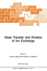 Mass Transfer and Kinetics of Ion Exchange - Cover