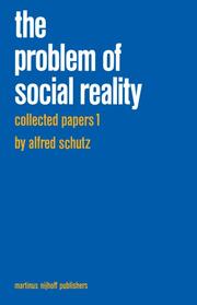 Collected Papers I.The Problem of Social Reality - Cover