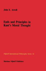 Ends and Principles in Kants Moral Thought - Cover