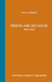 Person and Self-Value - Cover