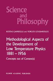 Methodological Aspects of the Development of Low Temperature Physics 1881-1956 - Cover