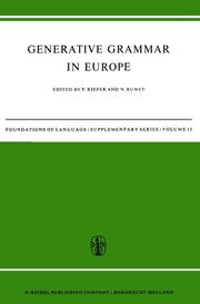 Generative Grammar in Europe - Cover