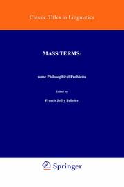 Mass Terms: Some Philosophical Problems - Cover