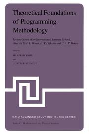 Theoretical Foundations of Programming Methodology - Cover