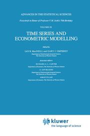 Advances in the Statistical Sciences: Time Series and Econometric Modelling