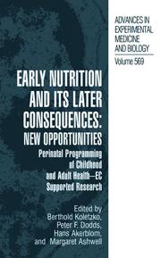 Early Nutrition and its Later Consequences: New Opportunities - Cover