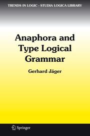 Anaphora and Type Logical Grammar - Cover