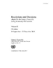 Resolutions and Decisions Adopted by the General Assembly during its Seventy-third Session