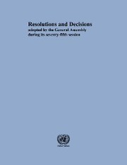 Resolutions and Decisions Adopted by the General Assembly During its Seventy-fifth Session: Volume III - Cover