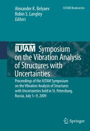 IUTAM Symposium on the Vibration Analysis of Structures with Uncertainties - Cover