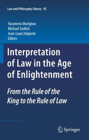 Interpretation of Law in the Age of Enlightenment - Cover