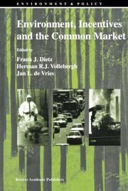 Environment, Incentives and the Common Market - Cover