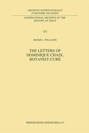 The Letters of Dominique Chaix, Botanist-Curé - Cover