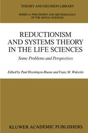 Reductionism and Systems Theory in the Life Sciences - Cover